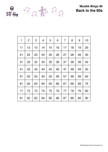 eksempel kontroll av musikk bingo 90