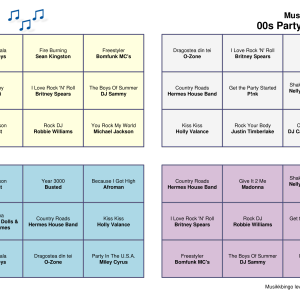 00s Party Anthems Musikk Bingo 30 sangliste