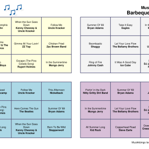 Barbeque Anthems Musikk Bingo 30 bingobrett