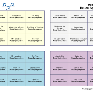 Bruce Springsteen musikk bingo 30 bingobrett