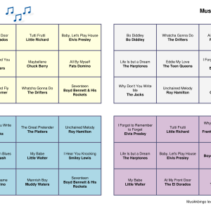 Hits 1955 musikk bingo 30 bingobrett