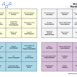 Norsk Bygdeliv Musikk Bingo 30 bingobrett