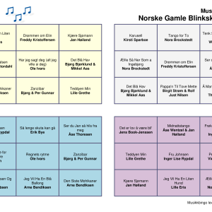 Norske Gamle Blinkskudd Vol 1 Musikk Bingo 30 bingobrett