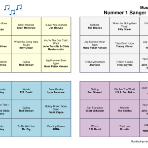 Nummer 1 Sanger 1963-1992 Bingo 30 bingobrett