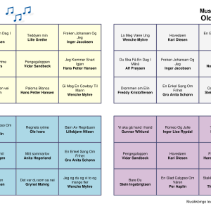 Oldies Norsk Musikk Bingo 30 bingobrett