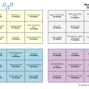 The Beatles Musikk Bingo 30 bingobrett