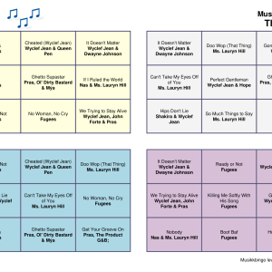 The Fugees Musikk Bingo 30 bingobrett