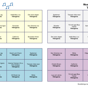 Vikingarna Musikk Bingo 30 bingobrett