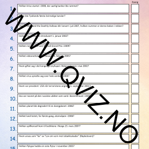 Quiz - 2000 tallet - spørsmål