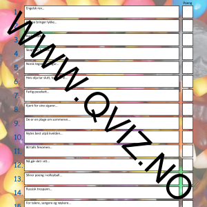 Quiz - Godteri - Spørsmål