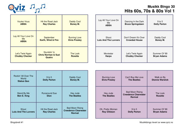 Hits 60s, 70s & 80s - Musikk Bingo - Bilde 2