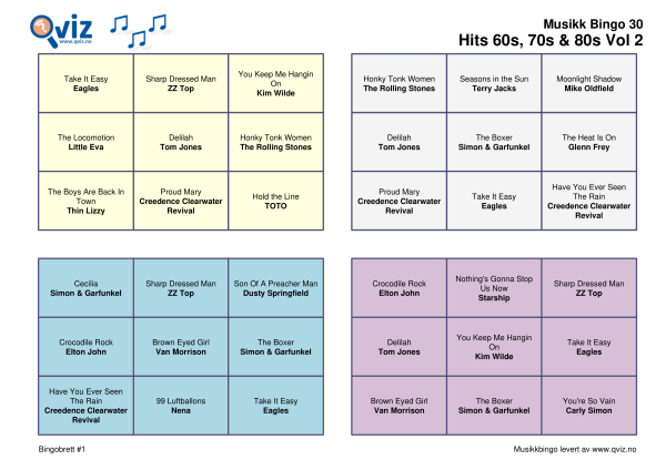 Hits 60s, 70s & 80s - Musikk Bingo - Bilde 4