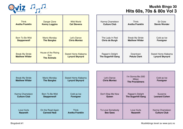 Hits 60s, 70s & 80s - Musikk Bingo - Bilde 6