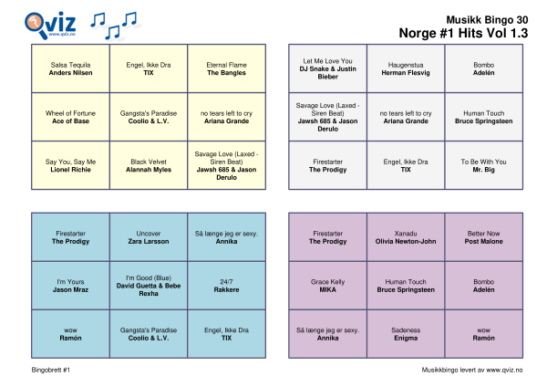 Norge #1 Hits Vol 1 - Musikk Bingo - Bilde 6