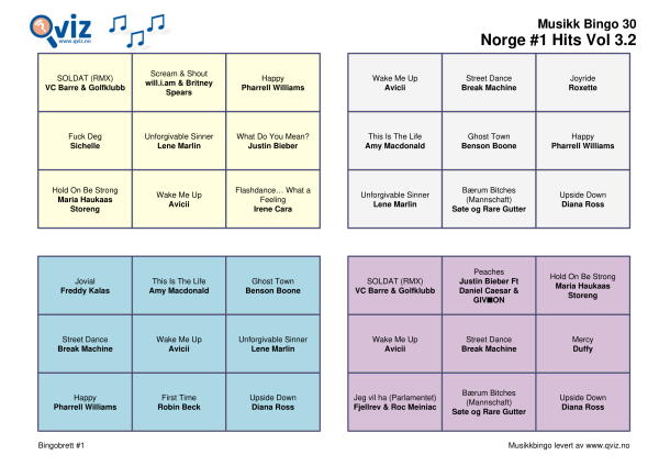 Norge #1 Hits Vol 3 - Musikk Bingo - Bilde 4