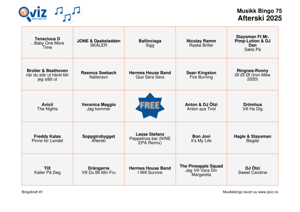 Afterski 2025 - Musikk Bingo - Bilde 16