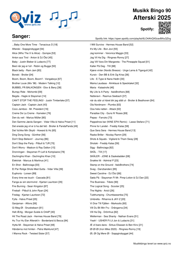 Afterski 2025 - Musikk Bingo - Bilde 19