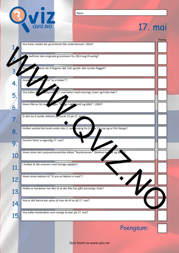 Quiz 17. mai