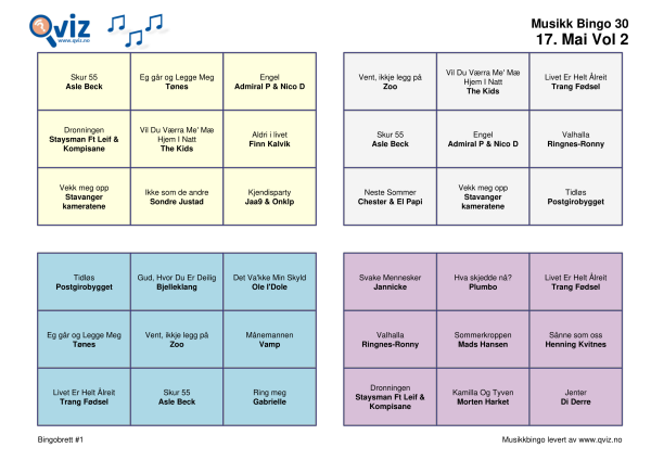 17. Mai - Musikk Bingo - Bilde 16