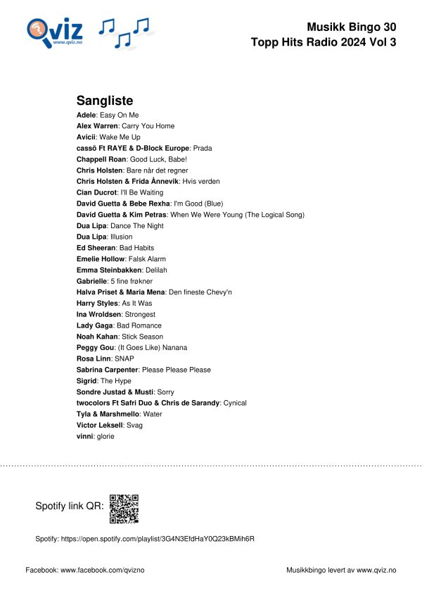 Topp Hits Radio 2024 - Musikk Bingo - Bilde 7