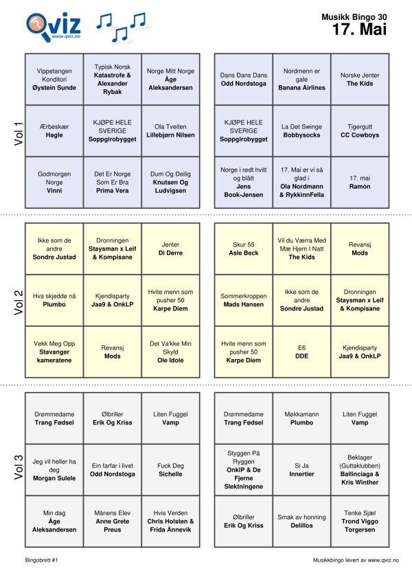 17. Mai - Musikk Bingo - Bilde 12