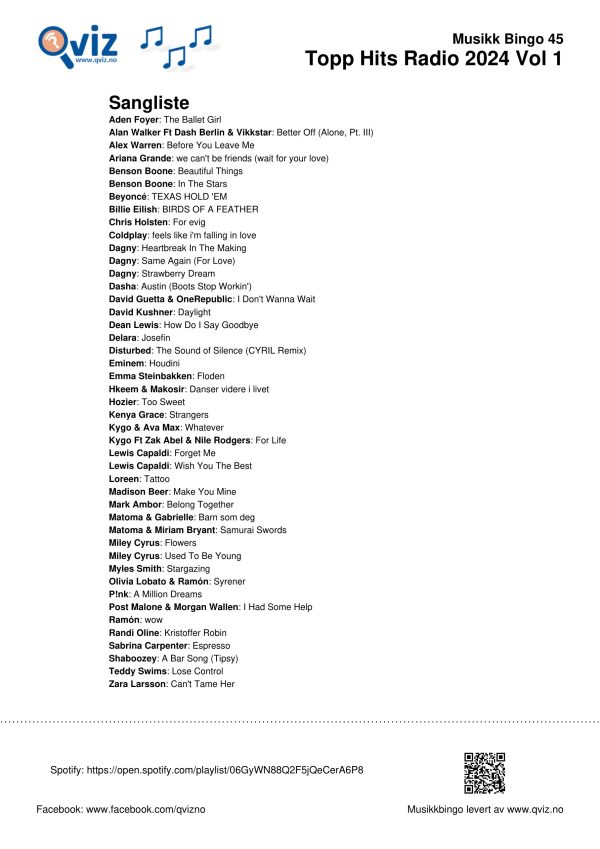Topp Hits Radio 2024 - Musikk Bingo - Bilde 11