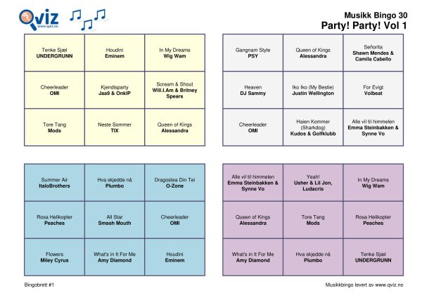 Party! Party! - Musikk Bingo - Bilde 2