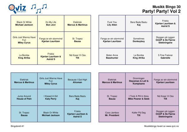 Party! Party! - Musikk Bingo - Bilde 4