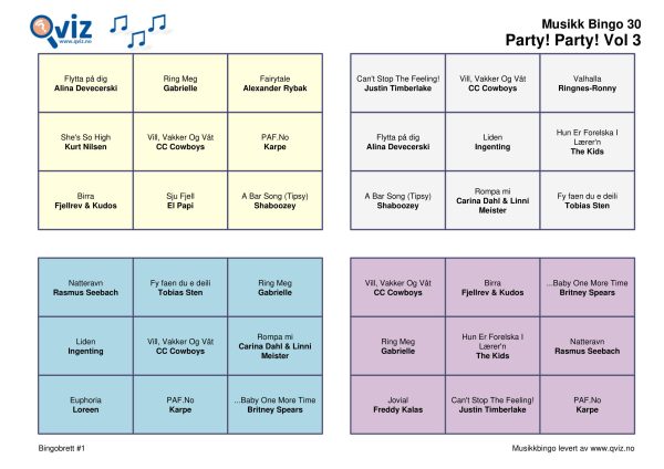 Party! Party! - Musikk Bingo - Bilde 6