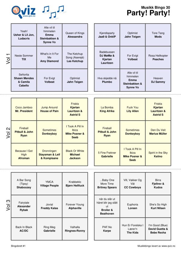 Party! Party! - Musikk Bingo - Bilde 8