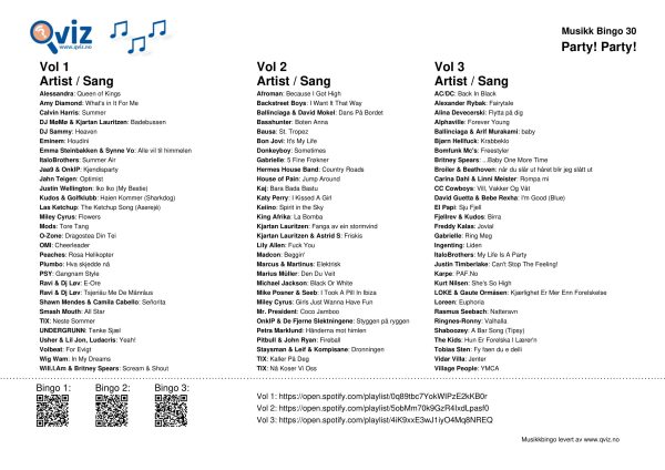 Party! Party! - Musikk Bingo - Bilde 9