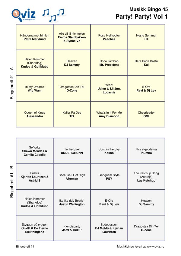Party! Party! - Musikk Bingo - Bilde 10