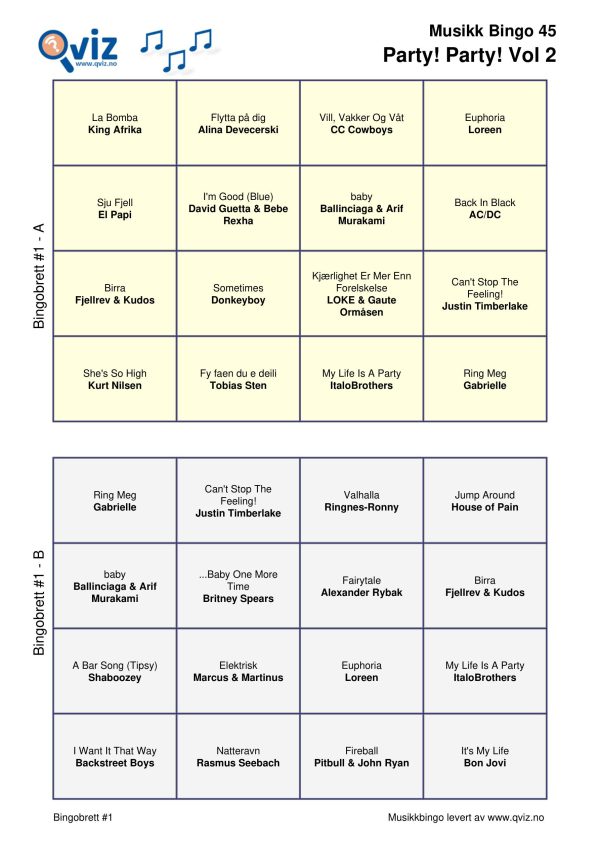 Party! Party! - Musikk Bingo - Bilde 12