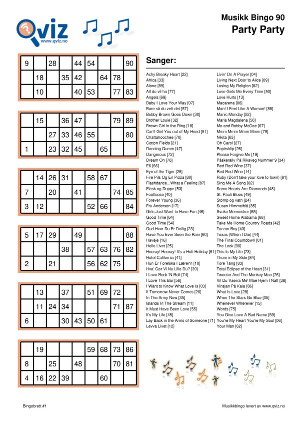 Party Party - Musikk Bingo 90 - Bilde 2