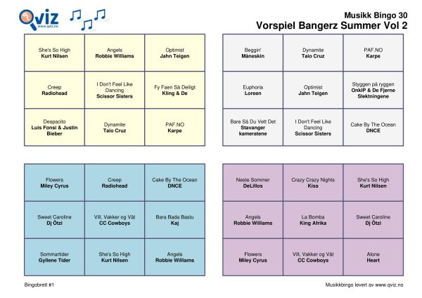 Vorspiel Bangerz Summer - Musikk Bingo - Bilde 4