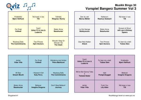 Vorspiel Bangerz Summer - Musikk Bingo - Bilde 6