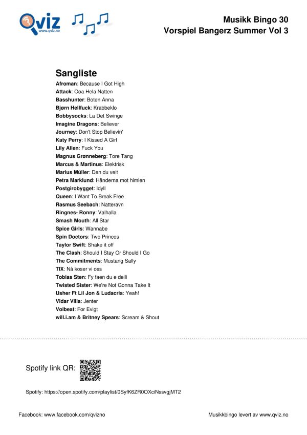Vorspiel Bangerz Summer - Musikk Bingo - Bilde 7