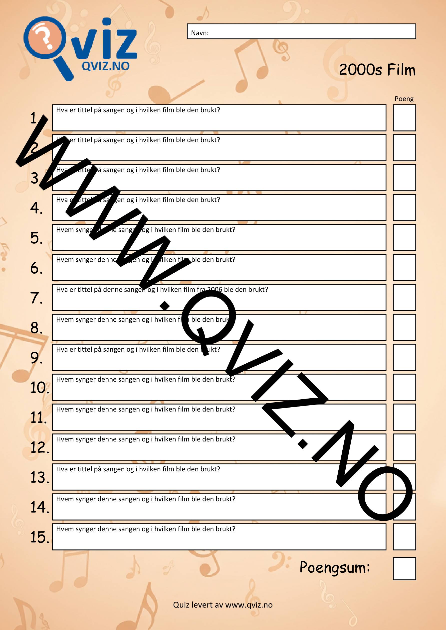 Musikk Quiz - 2000s Film - Bilde 2