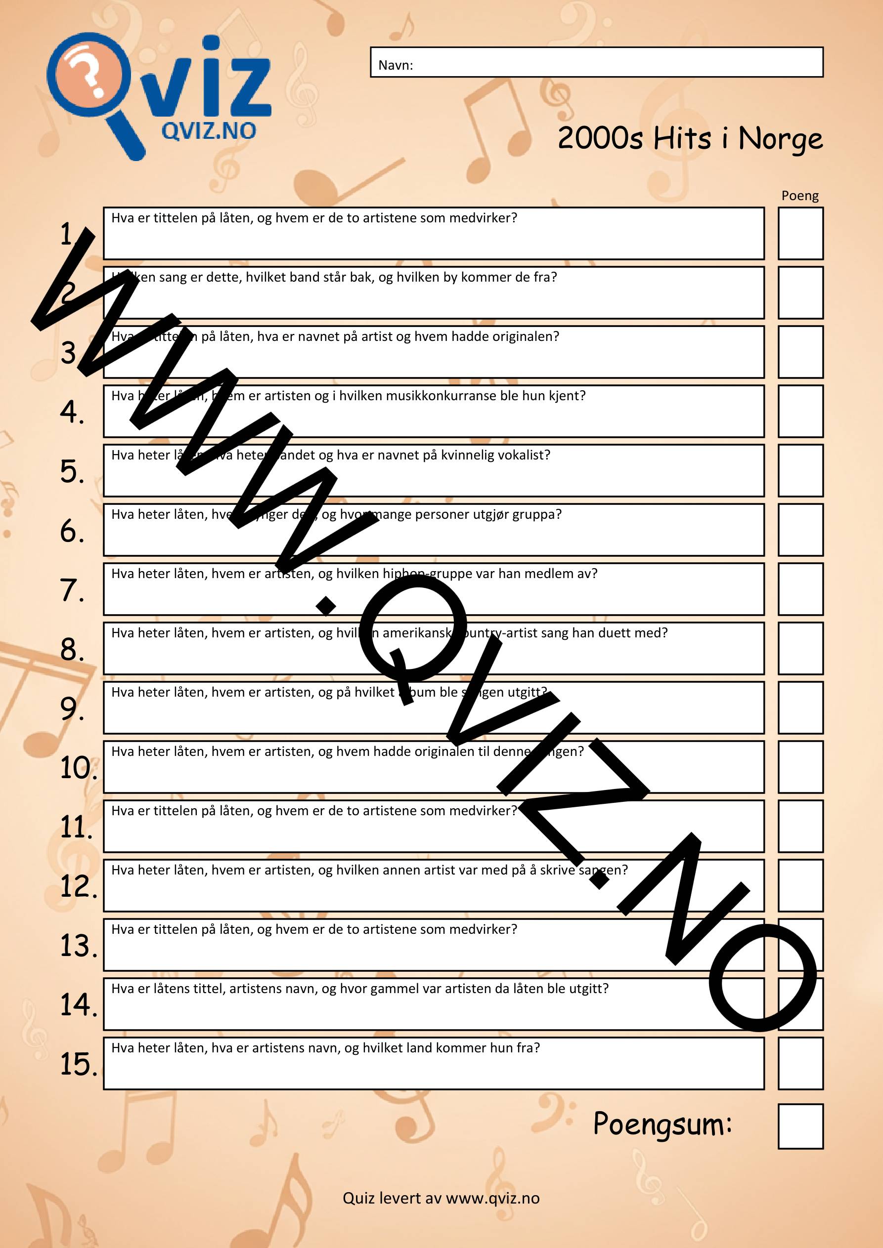 Musikk Quiz - 2000s Hits i Norge - Bilde 2