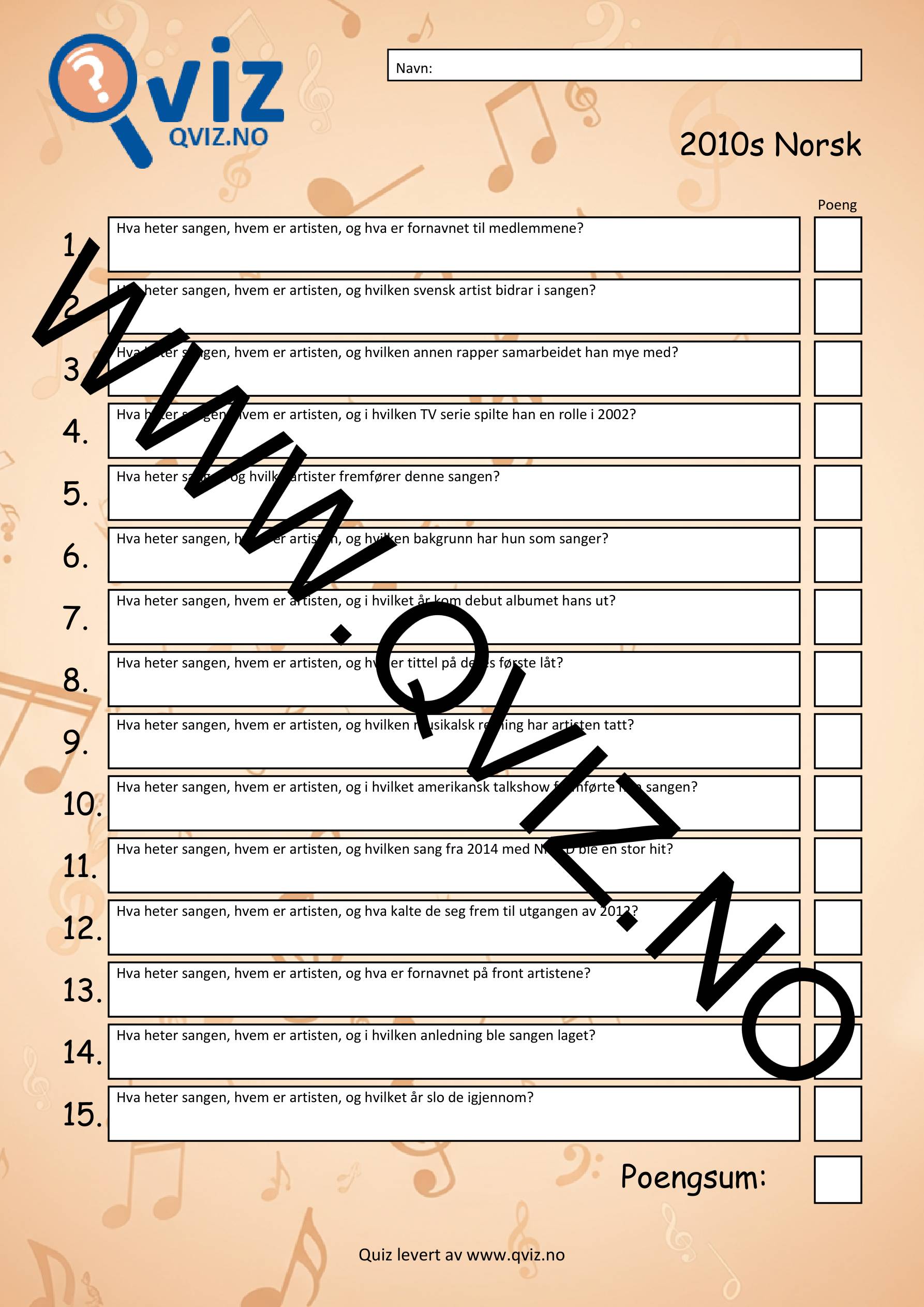 Musikk Quiz - 2010s Norsk - Bilde 2