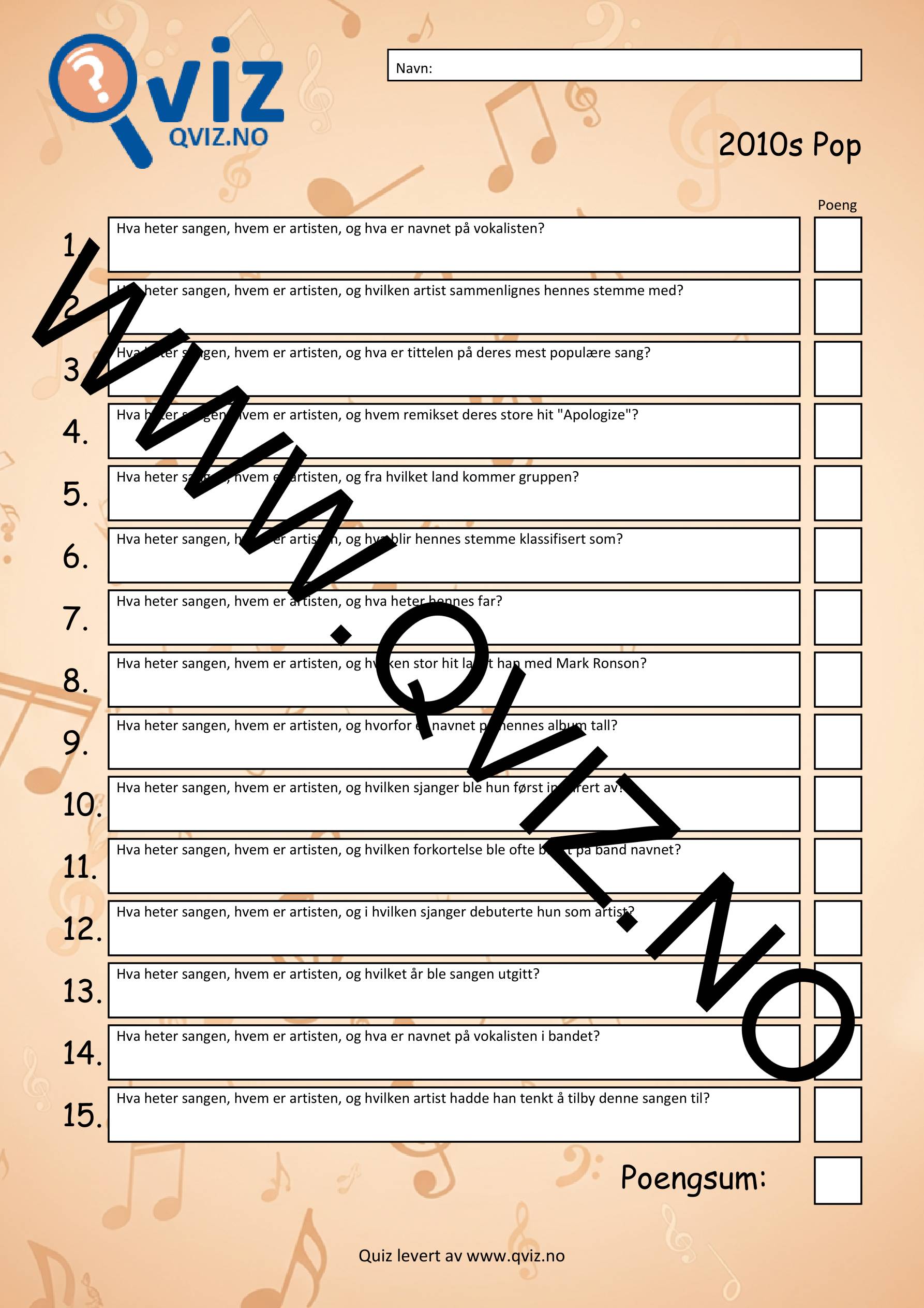 Musikk Quiz - 2010s Pop - Bilde 2