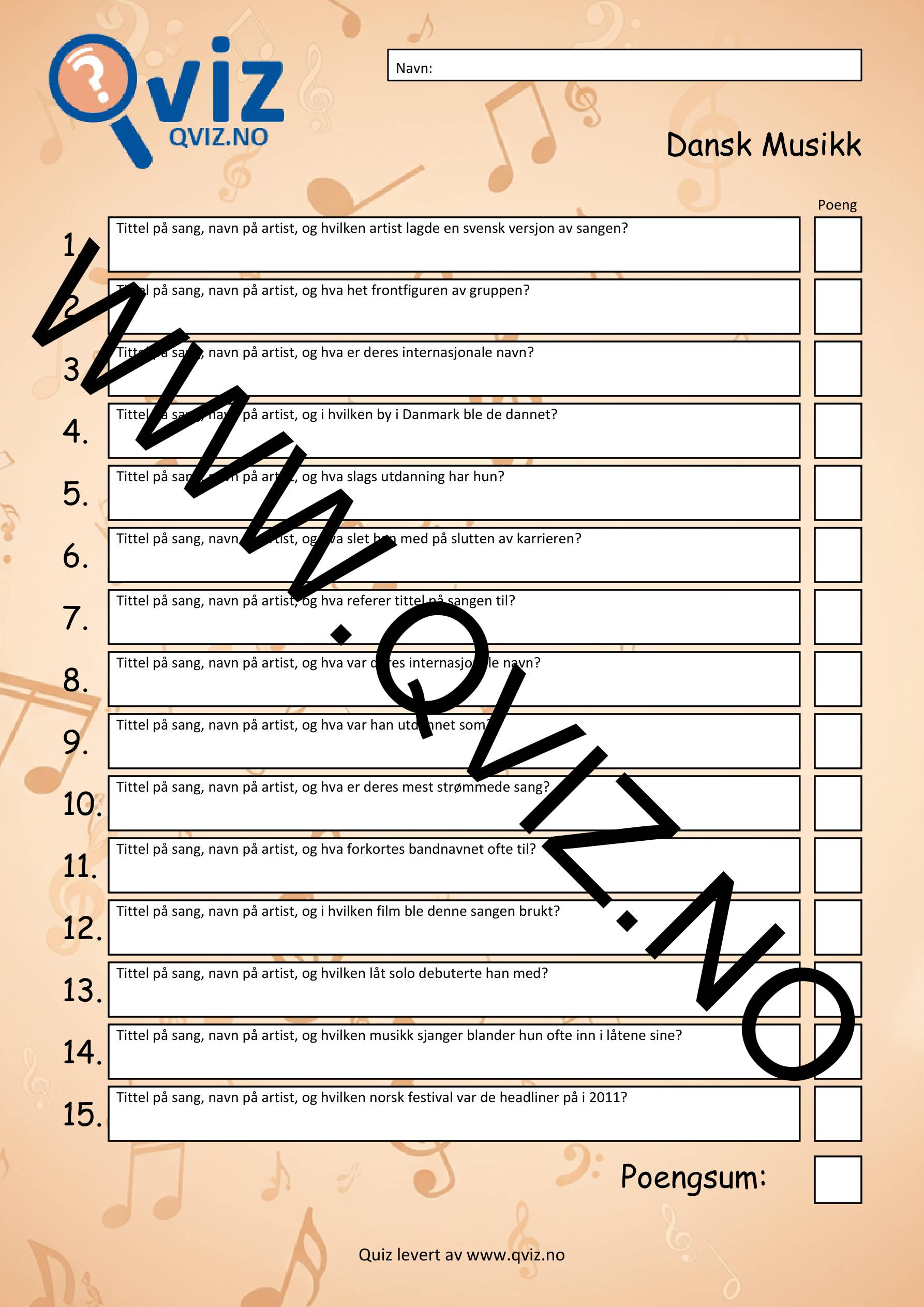 Musikk Quiz - Dansk Musikk - Bilde 2