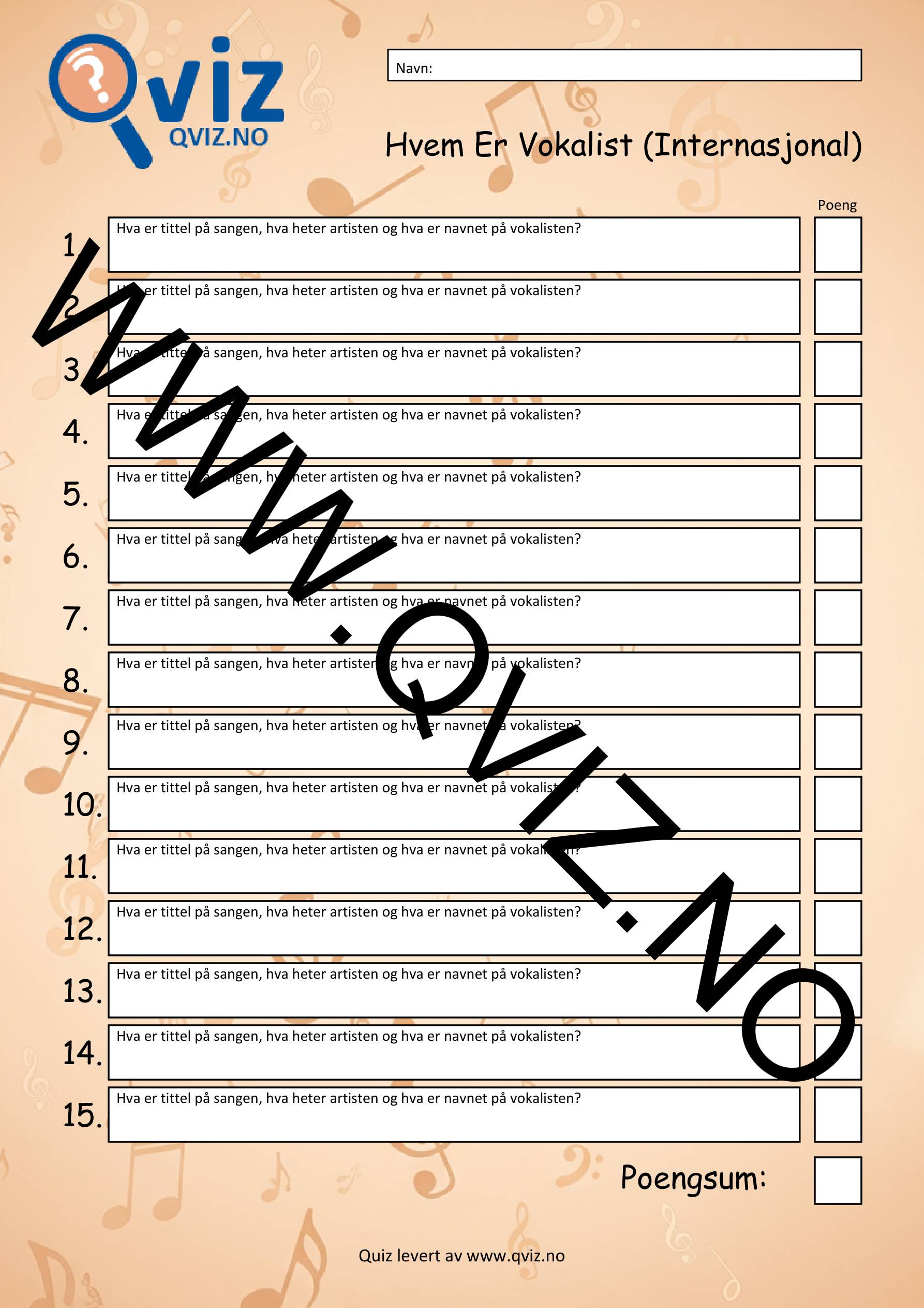 Musikk Quiz - Hvem Er Vokalist (Internasjonal) - Bilde 2