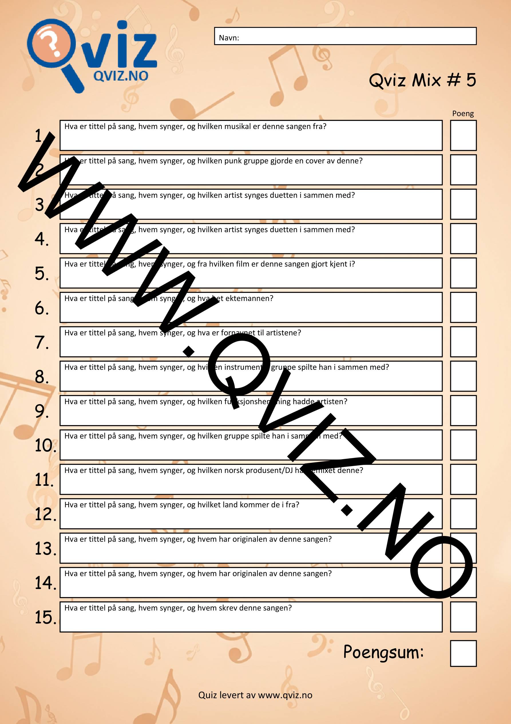 Musikk Quiz - Qviz Mix # 5 - Bilde 2