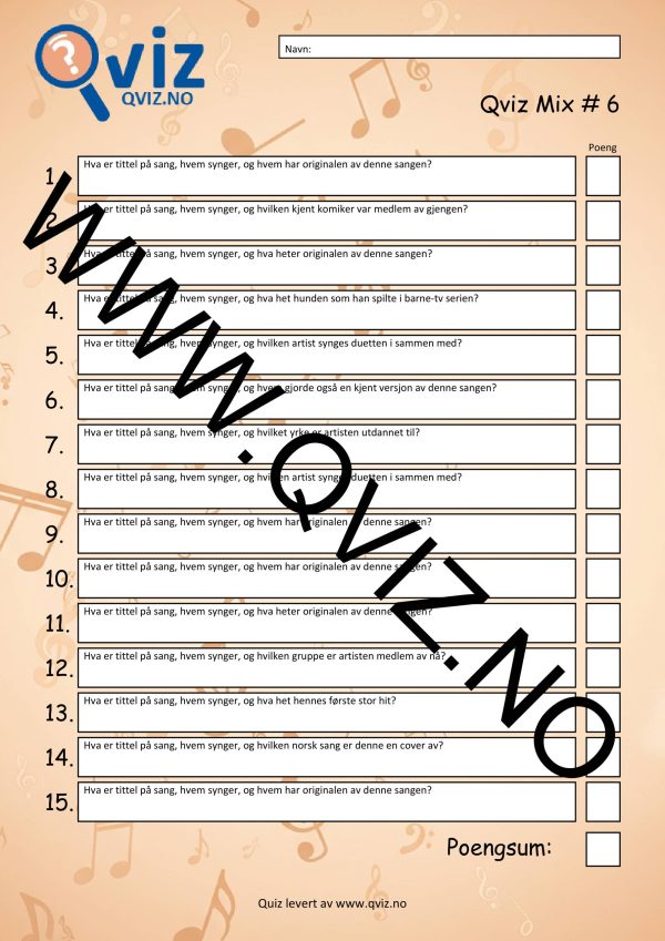 Musikk Quiz - Qviz Mix # 6 - Bilde 2