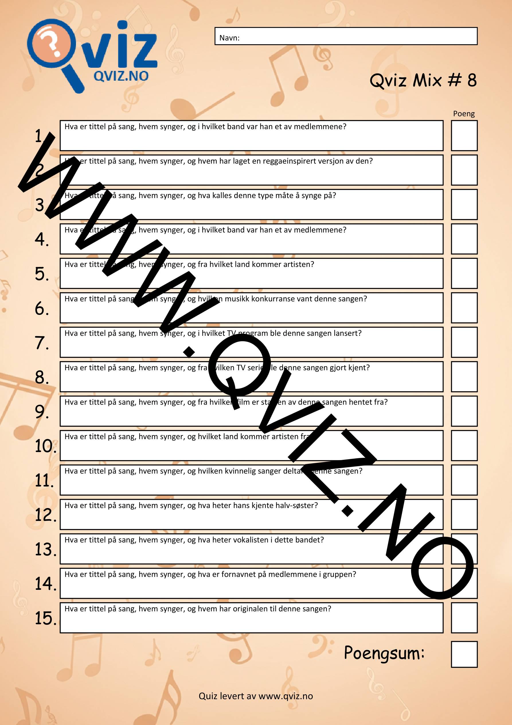 Musikk Quiz - Qviz Mix # 8 - Bilde 2