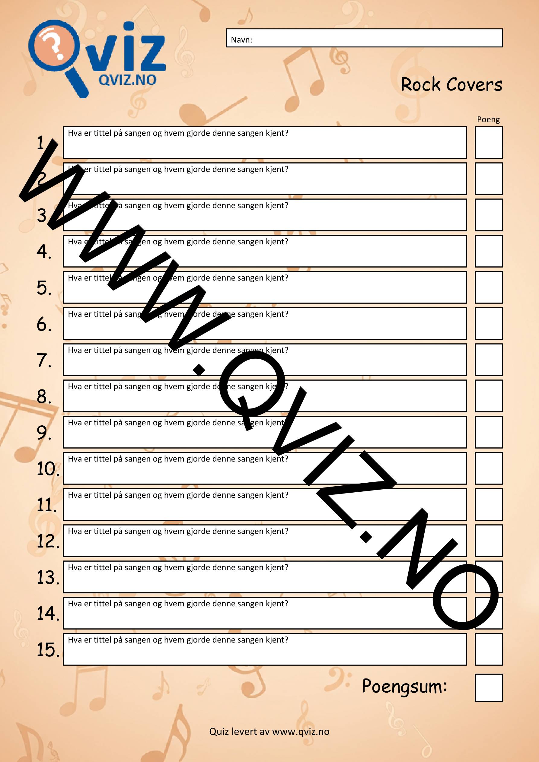 Musikk Quiz - Rock Covers - Bilde 2