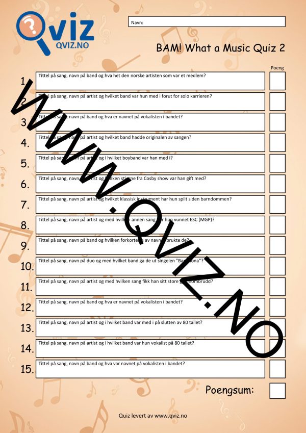 BAM! What a Music Quiz Vol 2 - Bilde 2