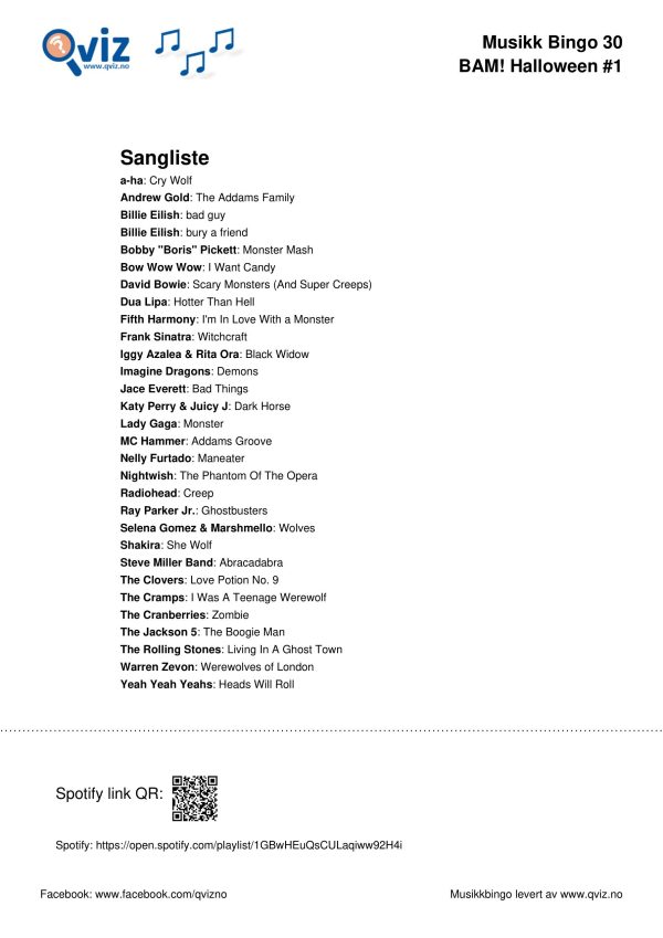 BAM! What a Music Bingo Halloween - Bilde 18