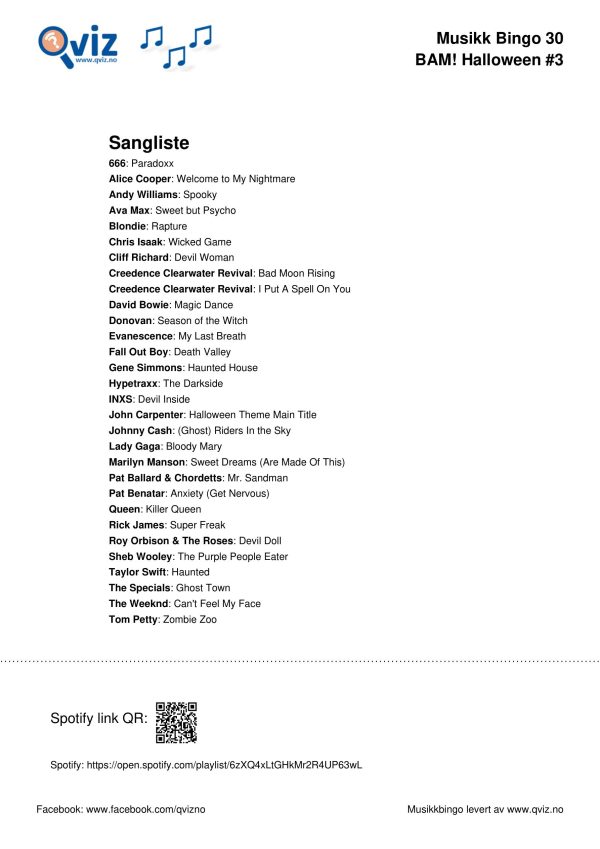 BAM! What a Music Bingo Halloween - Bilde 14